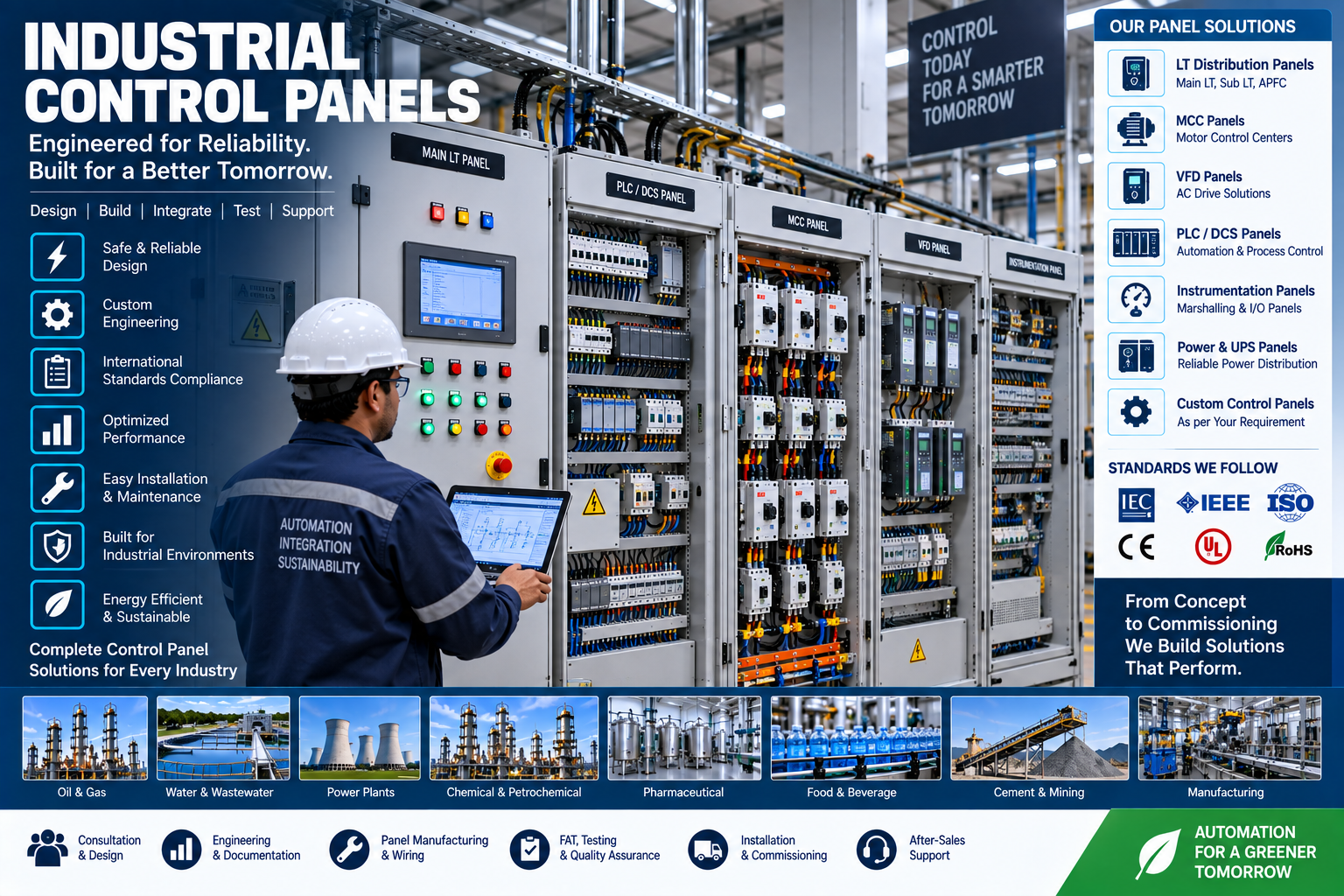 Industrial electrical and automation control panel engineering