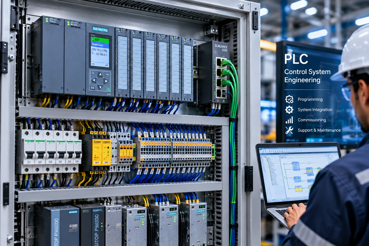PLC control system engineering with industrial controller and automation I O